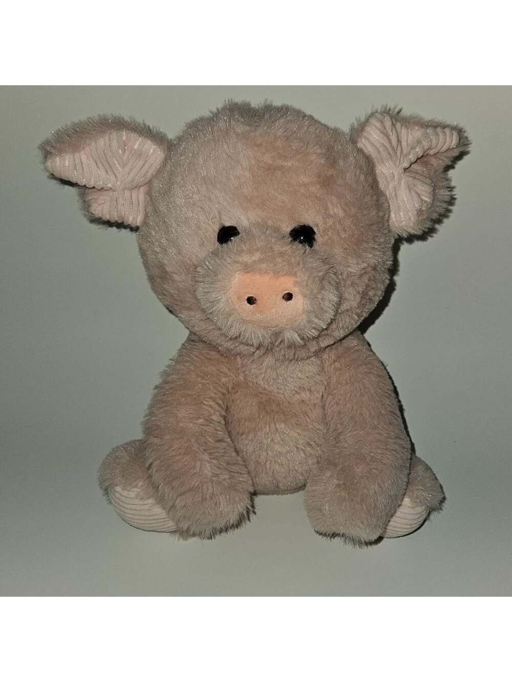 Pink Pig Plush 11" Stuffed Animal Toy Inter-American 2021 Ribbed Ears Feet